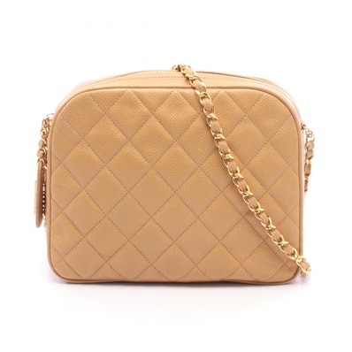 シャネル CHANEL マトラッセ ショルダーバッグ バッグ キャビアスキン(グレインドカーフ) レディース ベージュ系 【中古】