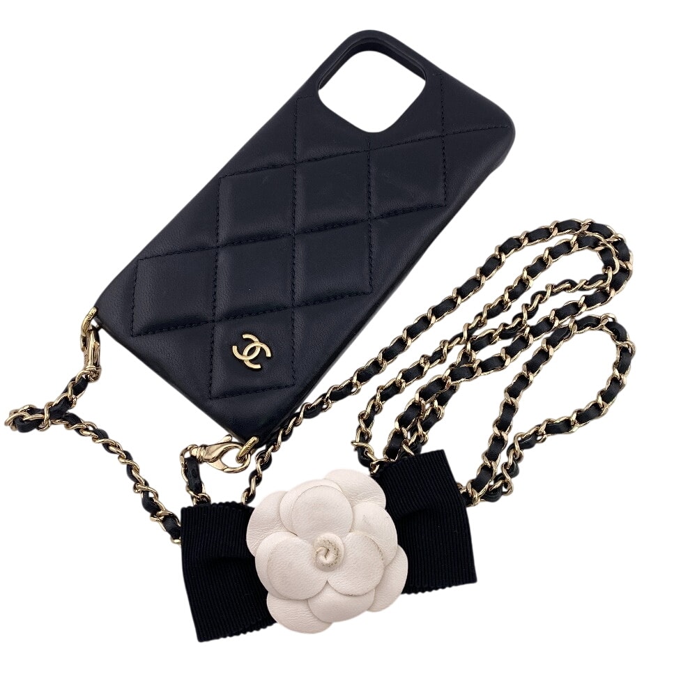 シャネル CHANEL iPhoneケース マトラッセ タイムレスクラシック ブラック