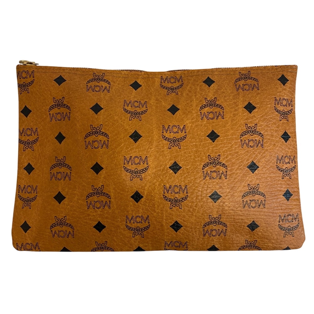 エムシーエム MCM セカンドバッグ ロゴ ヴィセトス ポーチ クラッチ ブラウン