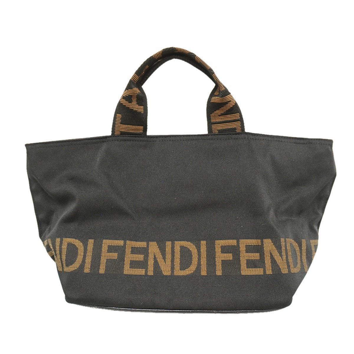 【6hc1863】フェンディ ハンドバッグ ナイロンキャンバス ブラック シルバー金具【中古】レディース