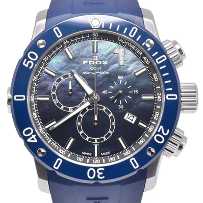 エドックス EDOX 10221-3BU3-BMO クロノオフショア1 クロノグラフ デイト クォーツ メンズ 美品 箱・保証書付き C#147141