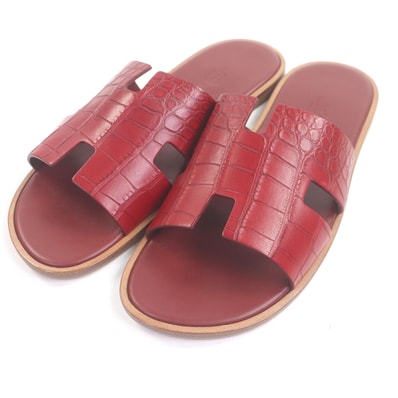 未使用品 エルメス サンダル イズミール レッド メンズ 42