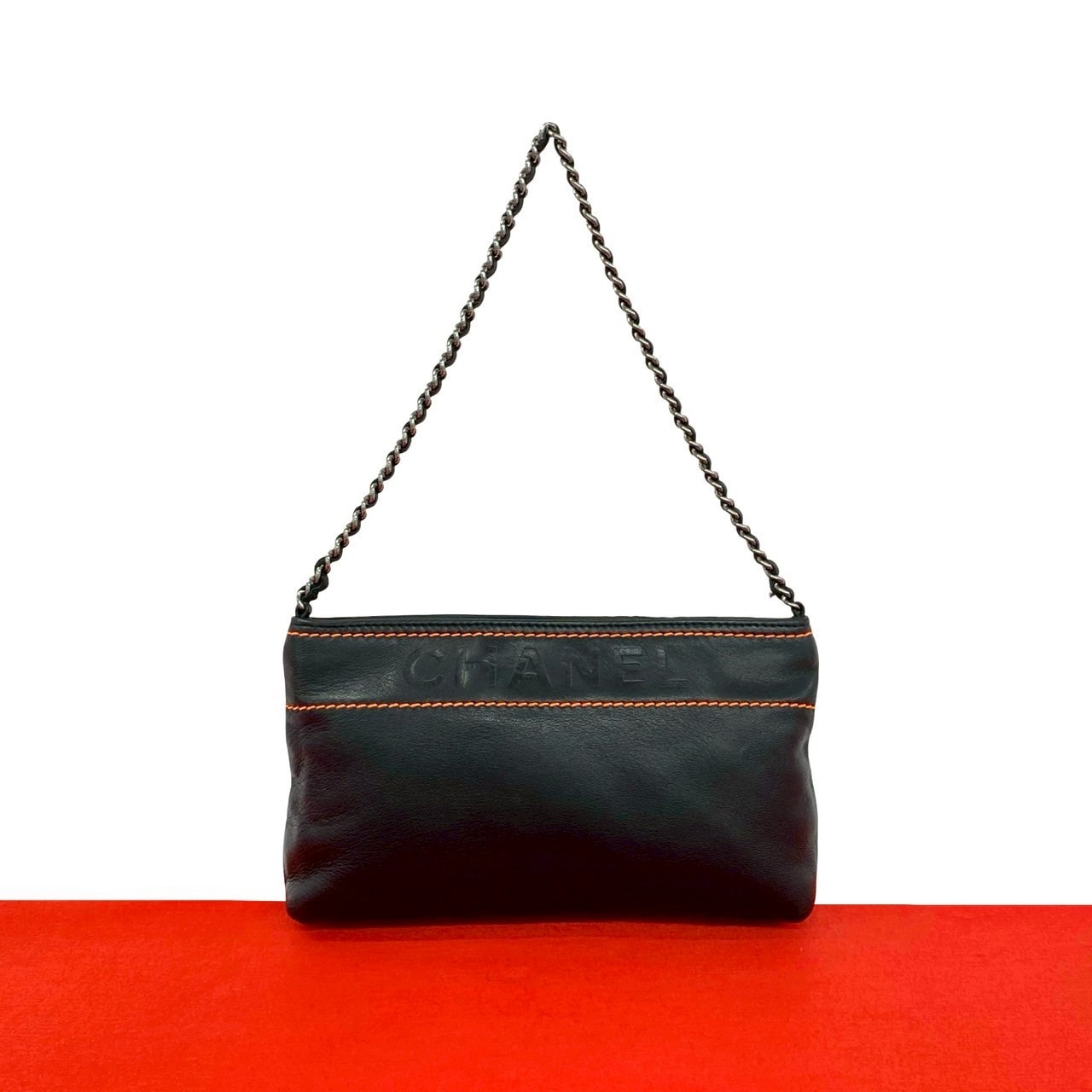 CHANEL シャネル ラムスキン ハンドバッグ ブラック
24993