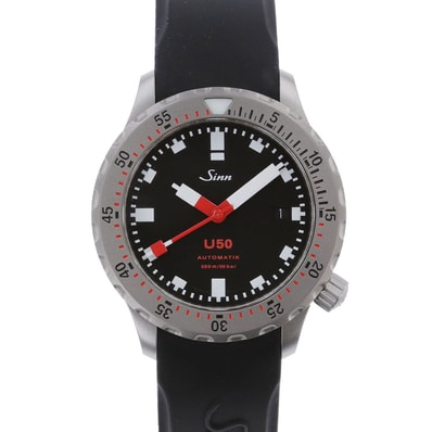Sinn ジン ダイバーズウォッチ 腕時計 自動巻き U50 ステンレス ラバー ブラック シルバー メンズ【中古】