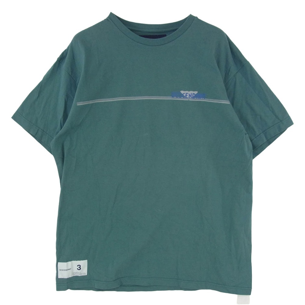 DESCENDANT ディセンダント 24SS 241ATDS-STM03S FLUKE UP SS ロゴ グラフィック プリント 半袖 Tシャツ グリーン系 3【中古】