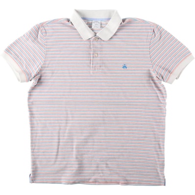 古着 ブルックスブラザーズ Brooks Brothers 1818 SLIM FIT 長袖 ボーダー ポロシャツ メンズL相当/eaa644727