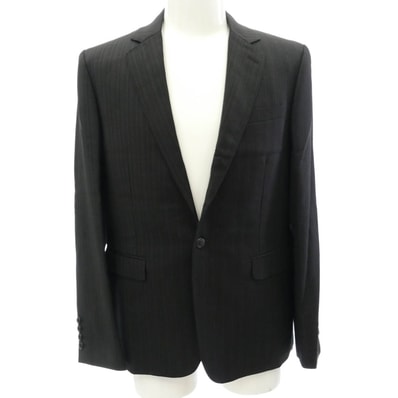 LAD MUSICIAN ラッドミュージシャン ジャケット 20AW 2120-321 STANDARD 1B JACKET ストライプ ウール 本切羽 テーラード ジャケット チャコール系 44【中古】