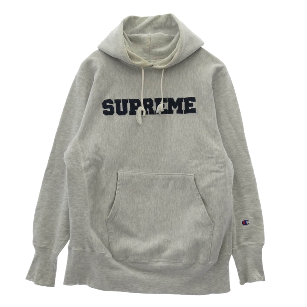 Supreme シュプリーム パーカー 90s reverse wave hoodie リバースウィーブ フーディー ロゴ パーカー ホワイト系 L【中古】