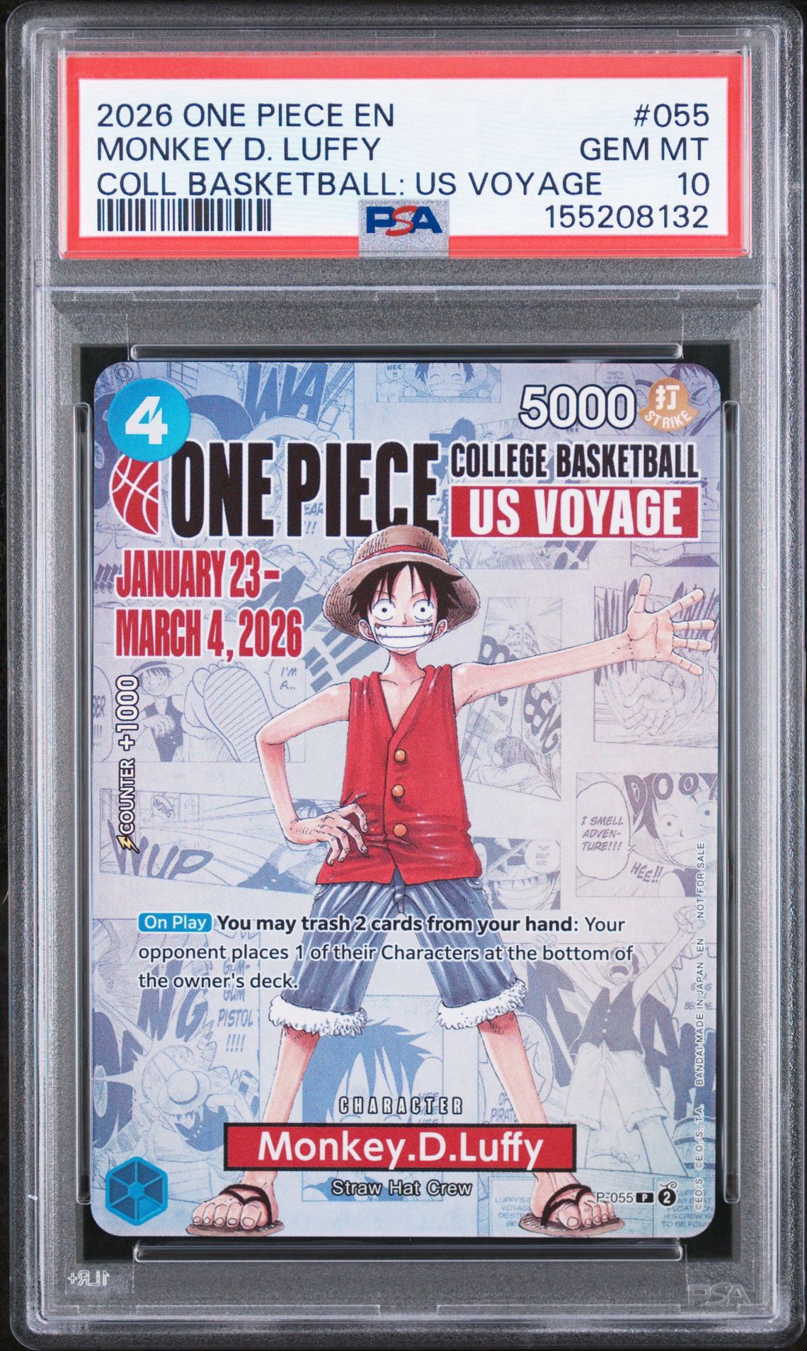 PSA9】モンキー・D・ルフィ：P (開封済) [P-055]【英語版