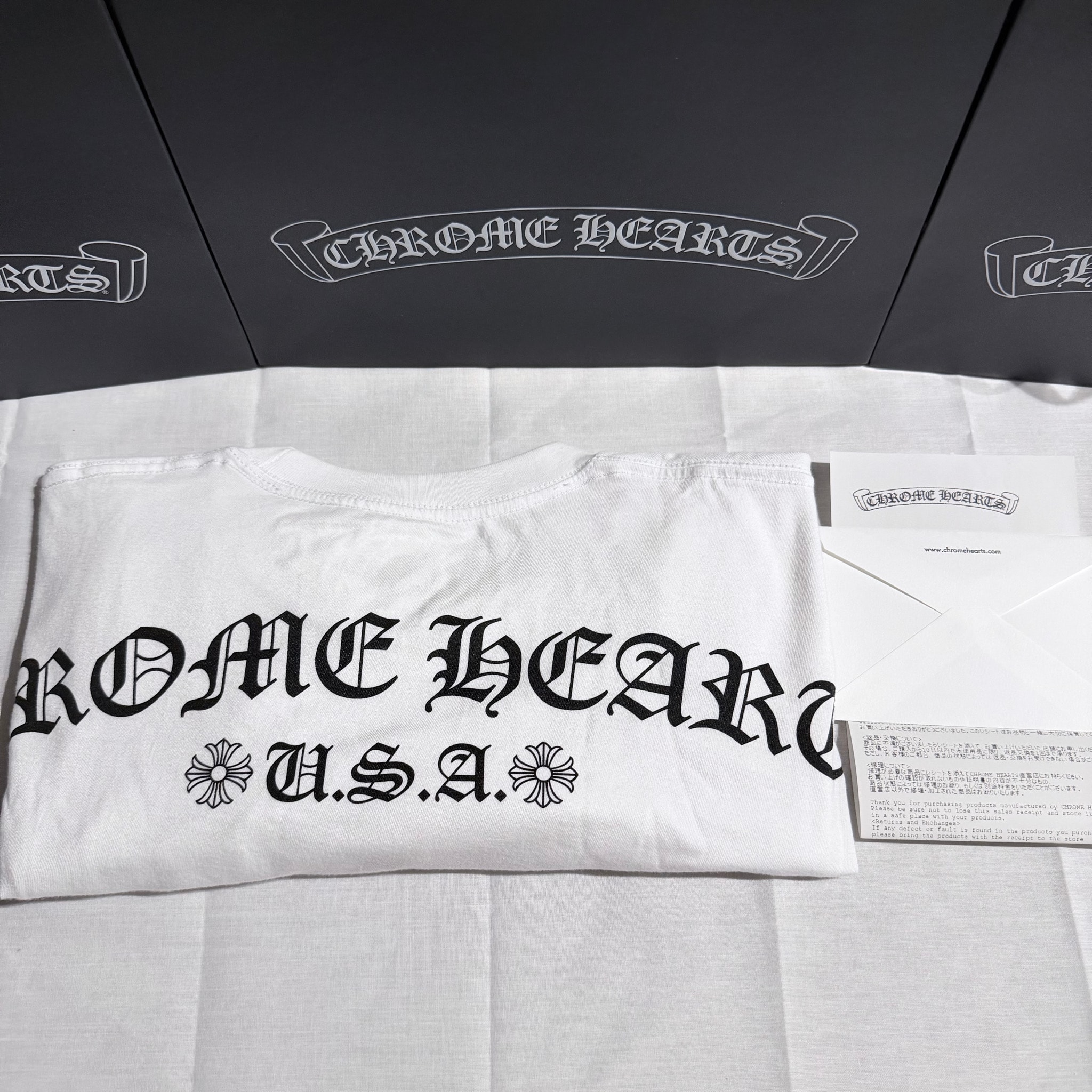 Chrome Hearts Shoulder USA Script Logo Pocket T-Shirt "White"