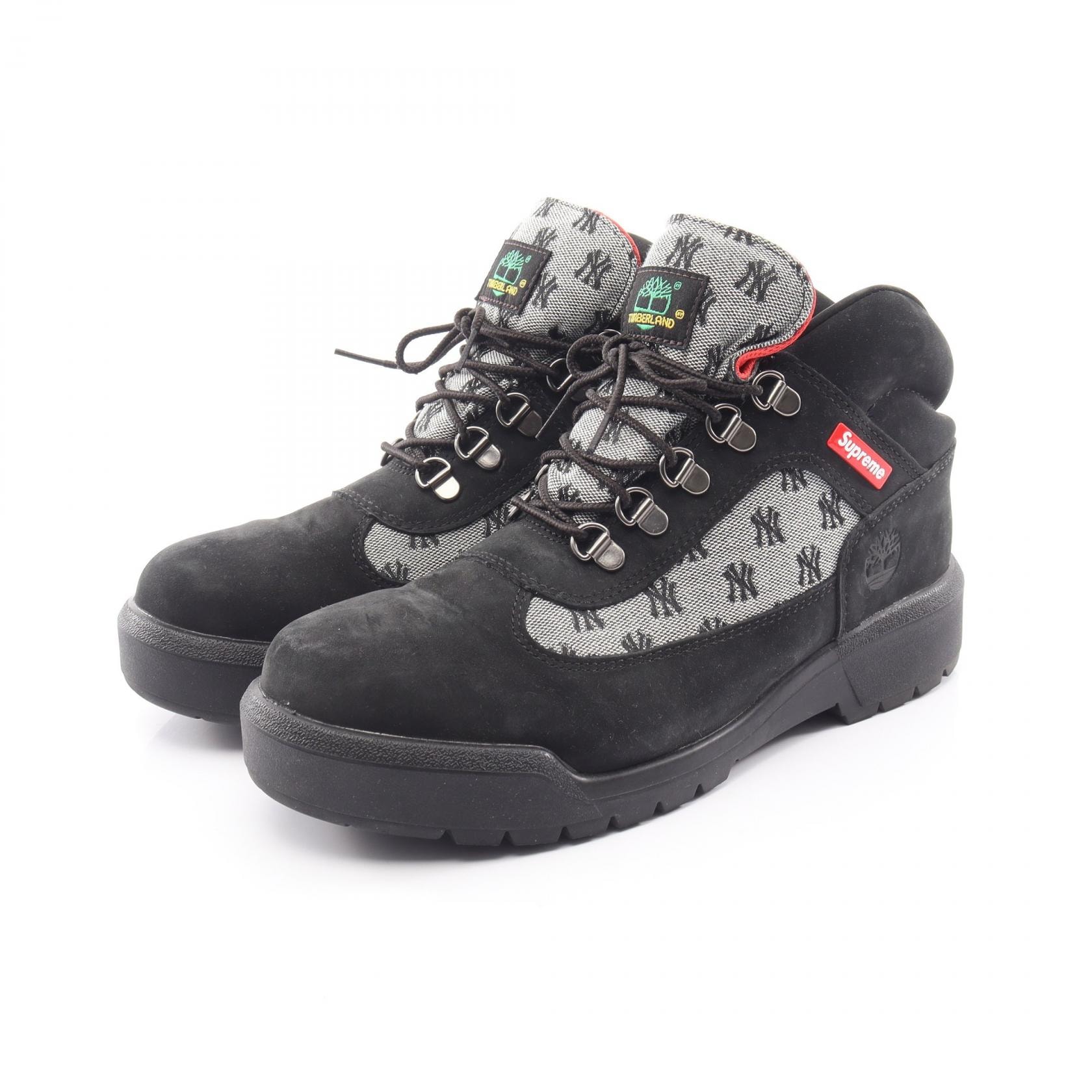 シュプリーム Supreme Supreme × Timberland × New York Yankees Field Boot ブーツ 靴 スウェード キャンバス メンズ ブラック系 【中古】