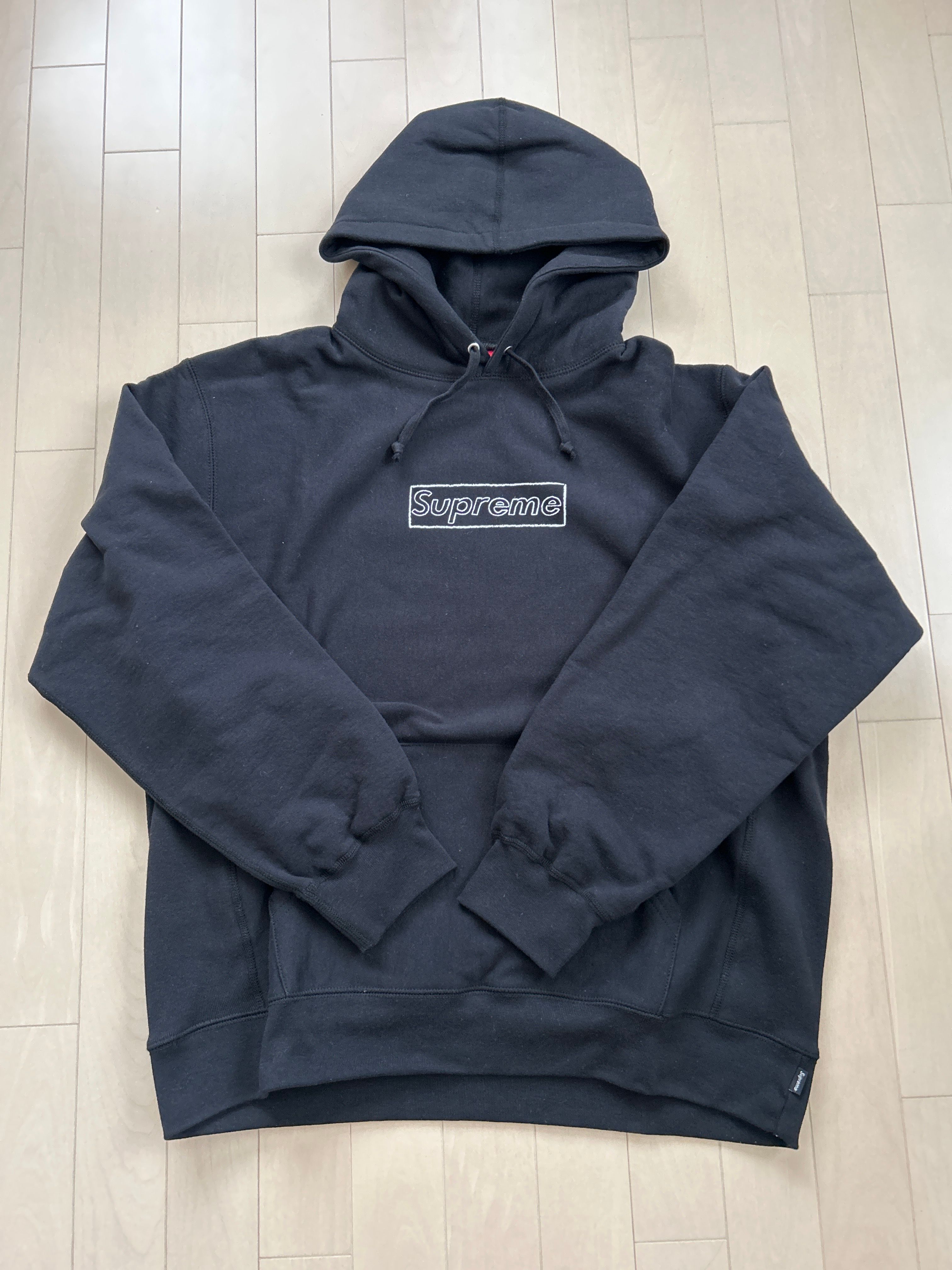 Supreme KAWS Chalk Logo Hooded Sweatshirt "Black"(2021)