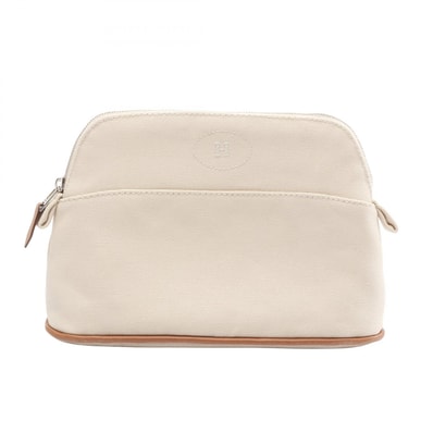 エルメス HERMES ボリードポーチ20 ポーチ バッグ キャンバス レザー レディース ベージュ系 【中古】
