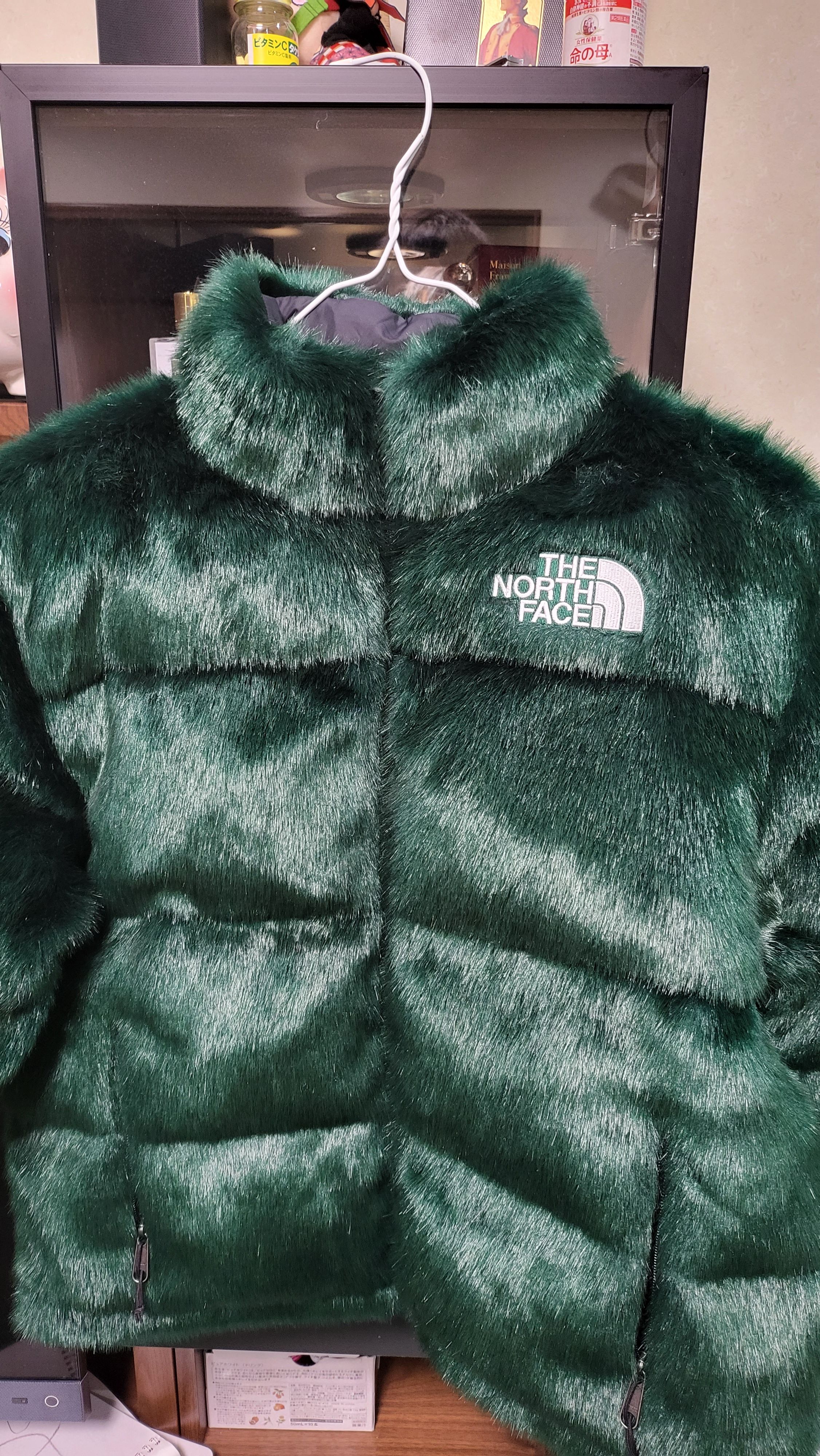 Supreme x The North Face Faux Fur Nuptse Jacket "Green"