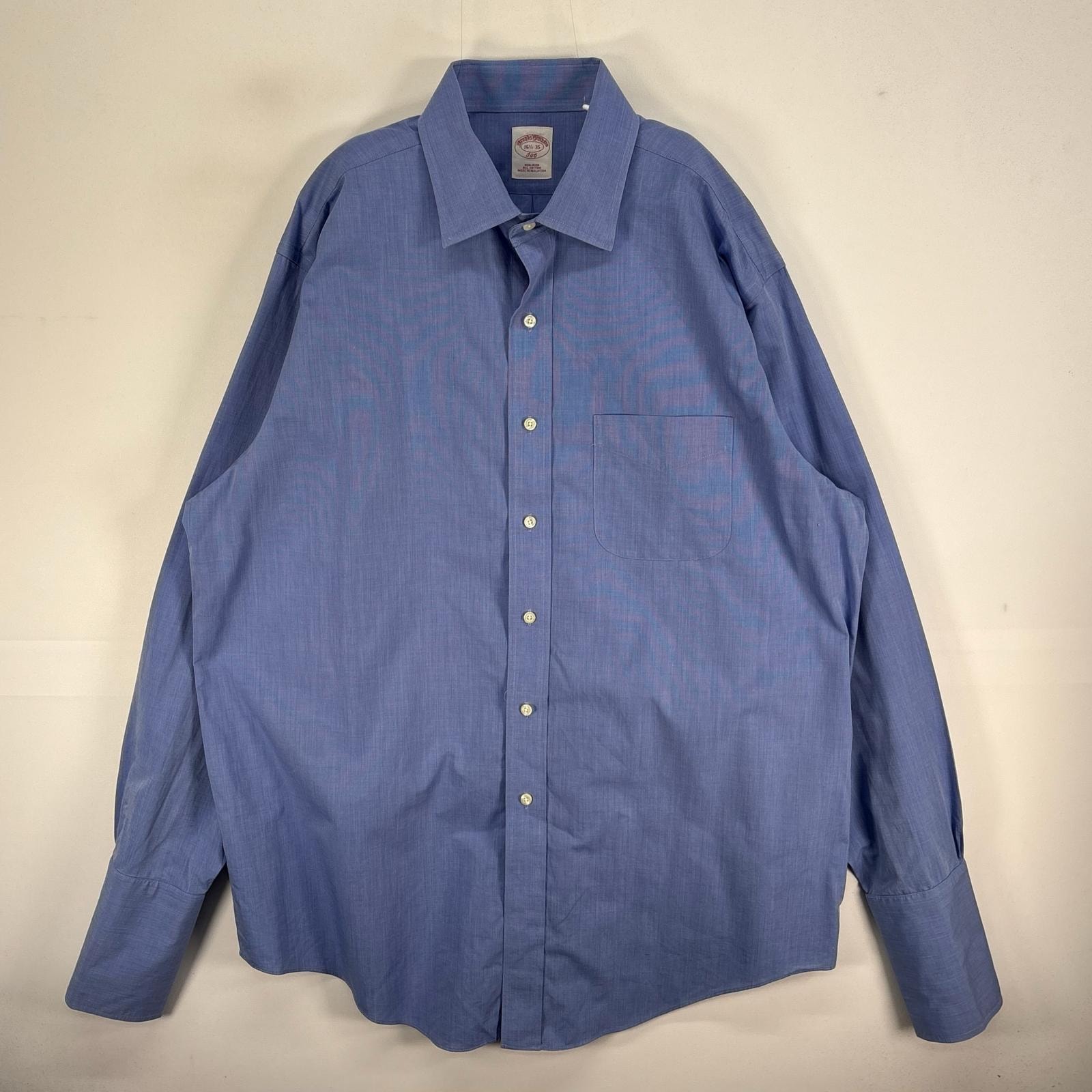 古着 ブルックスブラザーズ Brooks Brothers 長袖シャツ 346 ドレスシャツ 胸ポケ L ブルー系 無地 メンズ