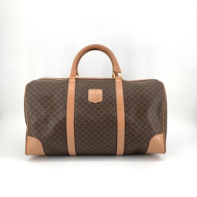 CELINE(セリーヌ) マカダム オールドセリーヌ ゴールド金具 ボストンバッグ ブラウン