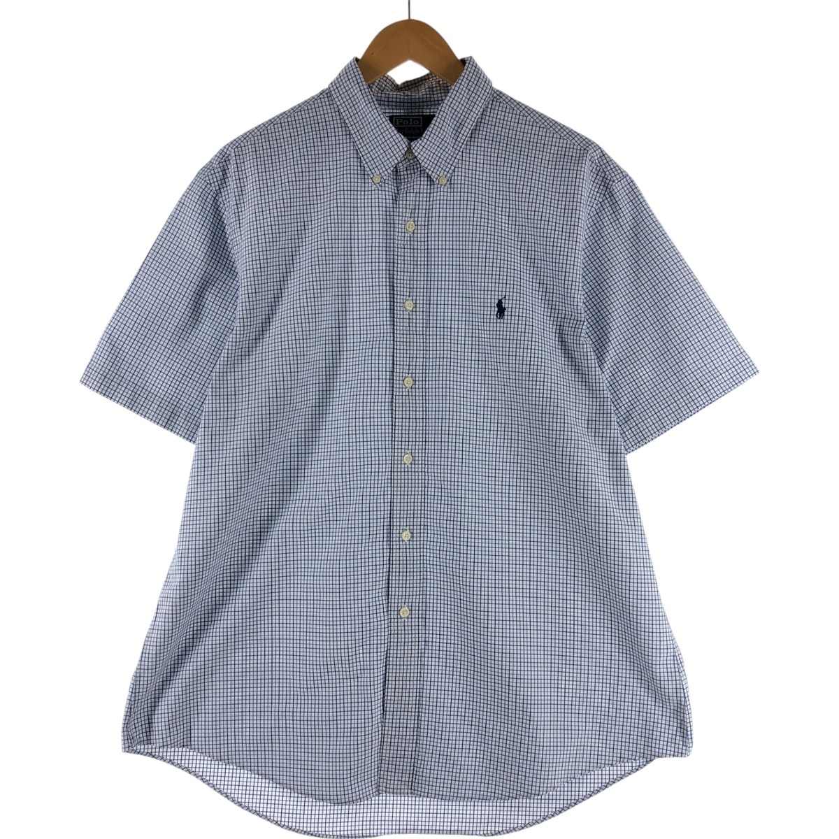 古着 ラルフローレン Ralph Lauren POLO by Ralph Lauren CUSTOM FIT 半袖 ボタンダウン チェックシャツ メンズXL相当/eaa535514