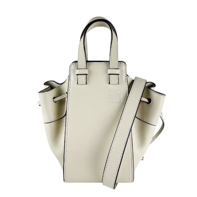 ロエベ LOEWE ショルダーバッグ ハンモック ミニ レザー アイボリー レディース【中古】 z10580