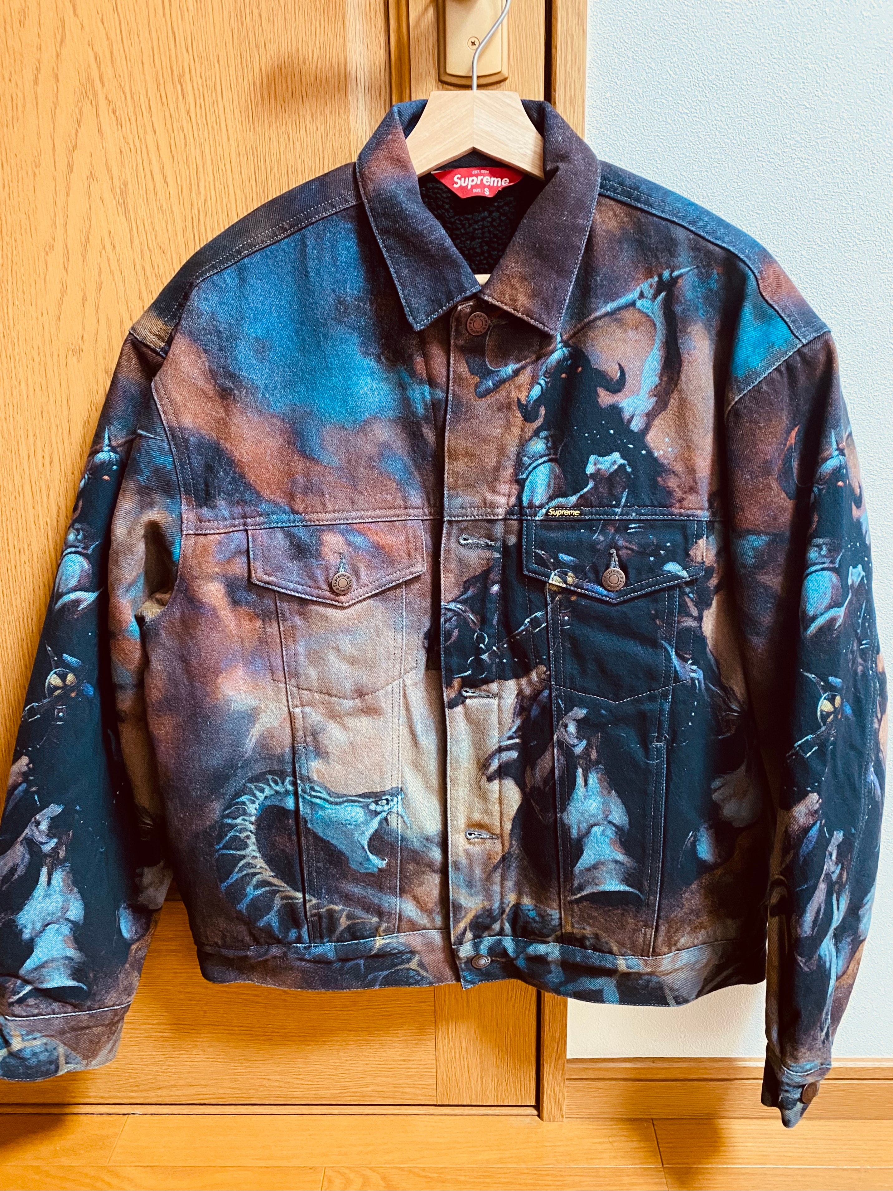 Supreme x Frank Frazetta Faux Shearling Lined Trucker Jacket
