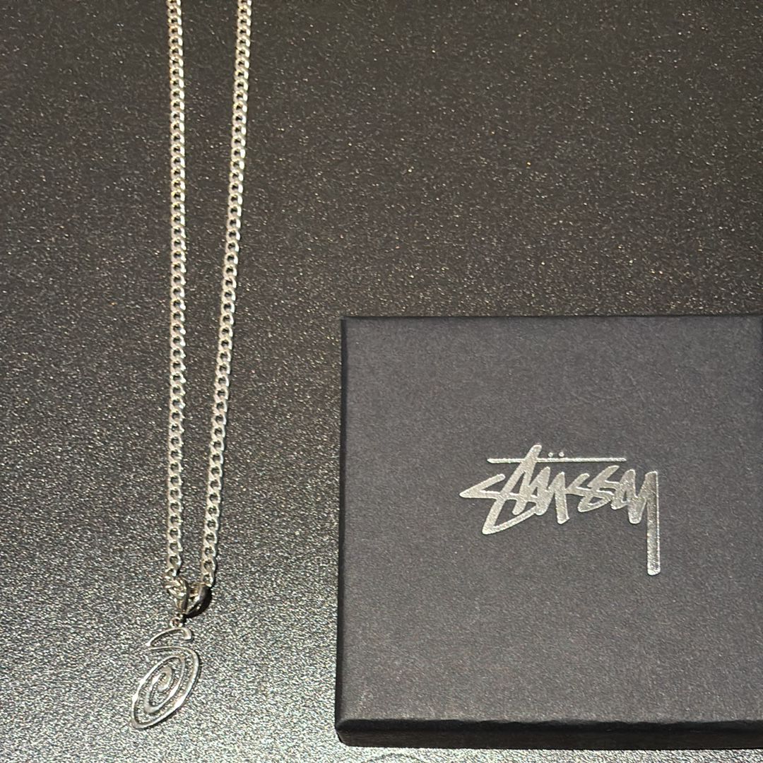 Stussy Spring 24 Jewelry Swirly S Chain Necklace "Sterling Silver"