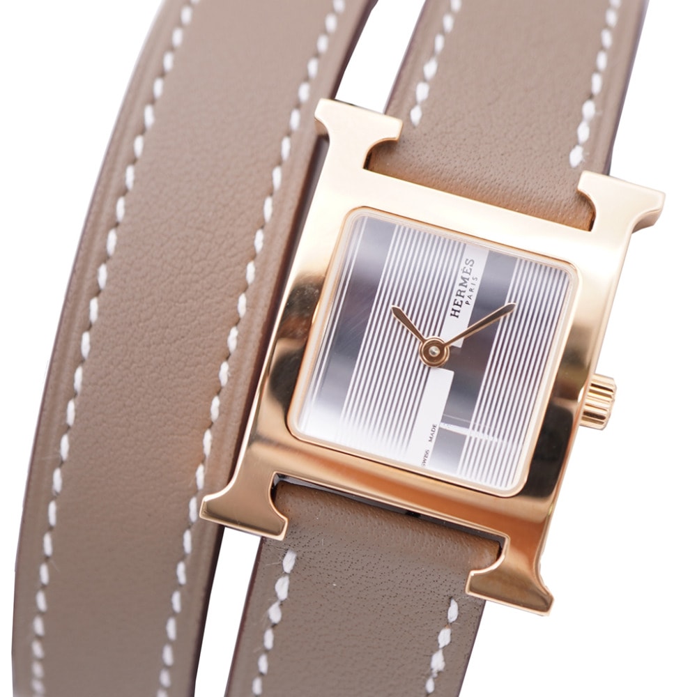 エルメス  Ｈウォッチ ドゥブルトゥール HH1.202c クオー