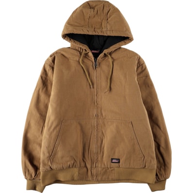 古着 ディッキーズ Dickies アクティブジャケットタイプ 中綿入り ダックフルジップパーカー メンズXL相当/eaa673772