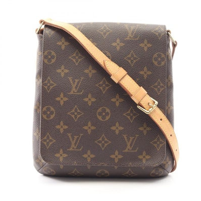 ルイ・ヴィトン LOUIS VUITTON ミュゼットサルサ ショートストラップ ショルダーバッグ バッグ PVCコーティングキャンバス レザー モノグラム レディース ブラウン系 M51258 【中古】