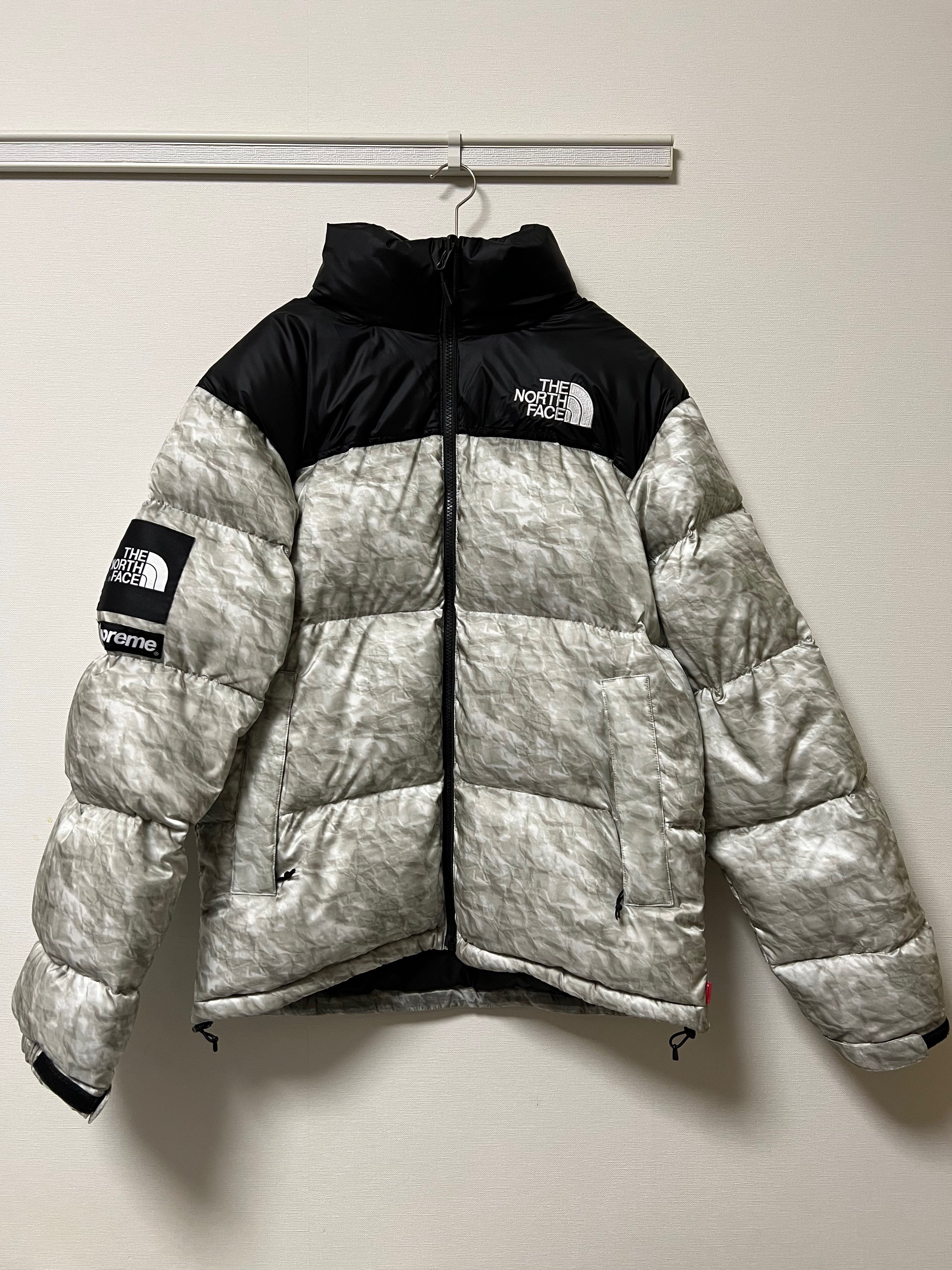 Supreme x The North Face Nuptse Jacket "White Paper Print"
