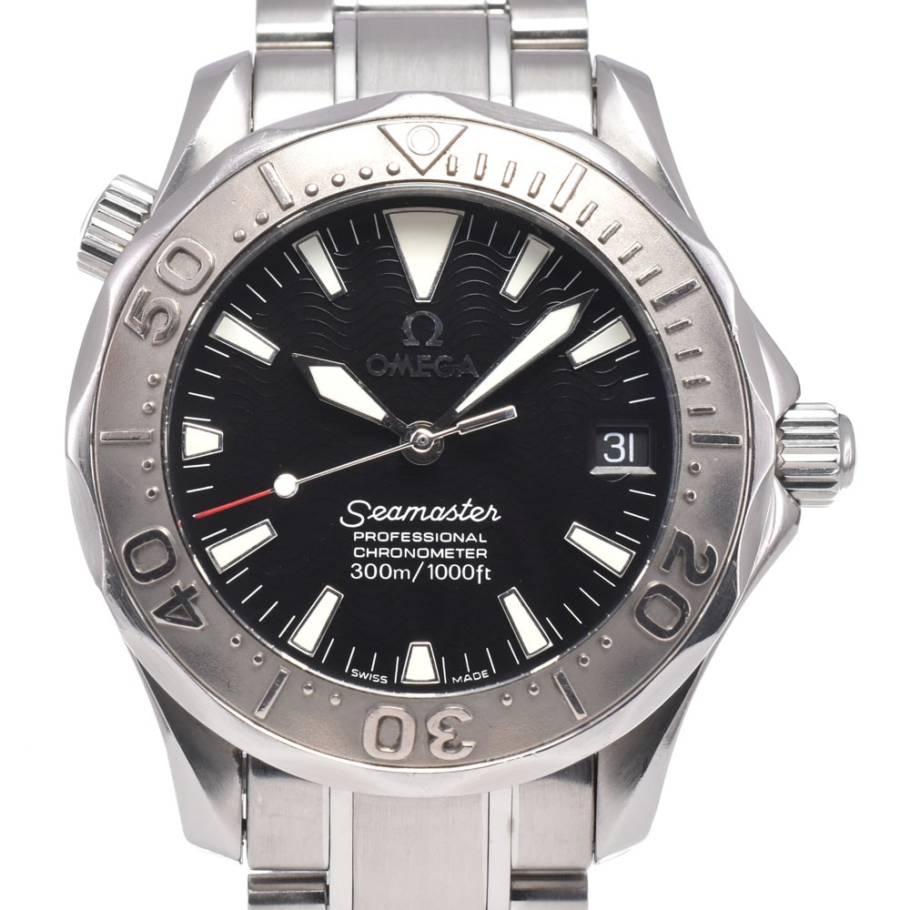 オメガ OMEGA 2236.50 シーマスター プロフェッショナル 300M K18WGベゼル クロノメーター ブラック 自動巻き メンズ 美品 腕時計 J#150123