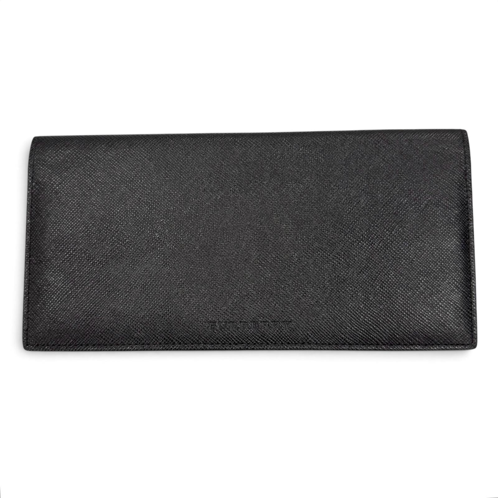 美品 バーバリー 二つ折り長財布 ブラック メンズ ノバチェック