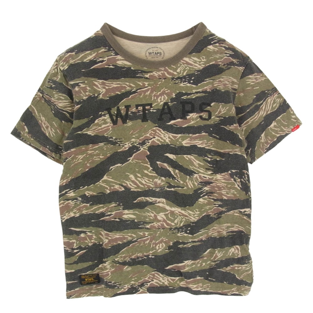 WTAPS ダブルタップス Tシャツ 12SS 121ATDT-CSM01S RINGER TEE .COTTON.CAMO タイガーストライプカモ ランニング Tシャツ 半袖カットソー カーキ系 2【中古】