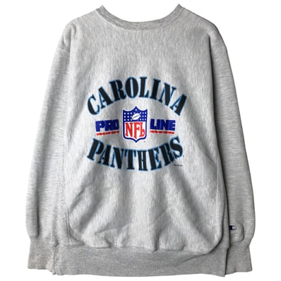 古着 90年代 チャンピオン Champion REVERSE WEAVE リバースウィーブ NFL CAROLINA PANTHERS カロライナパンサーズ プリントスウェットシャツ トレーナー メンズXL相当 ヴィンテージ/eaa605265