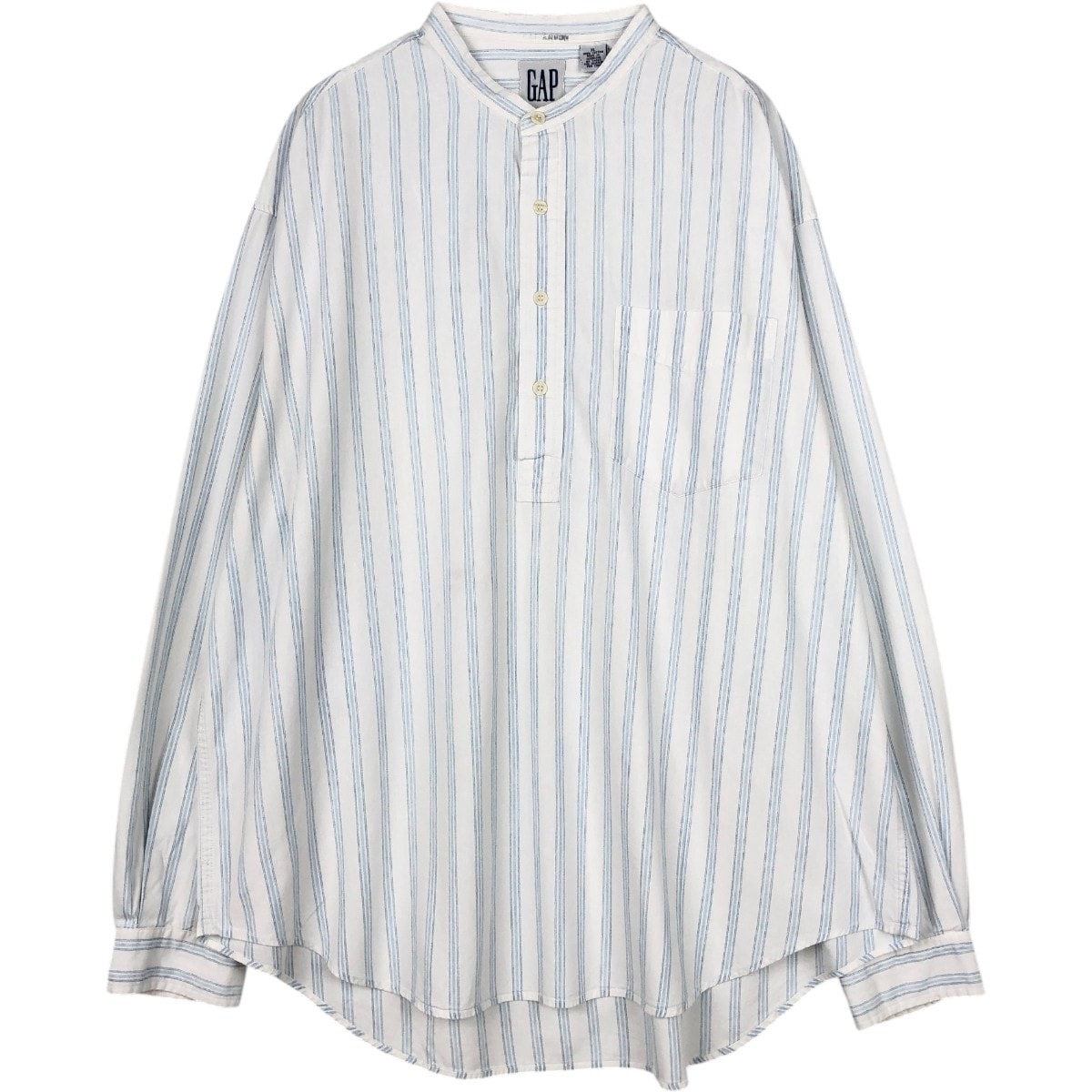 古着 90年代 ギャップ GAP オールドギャップ マルチストライプ スタンドカラー 長袖 ストライプシャツ メンズXL相当 ヴィンテージ/eaa665998