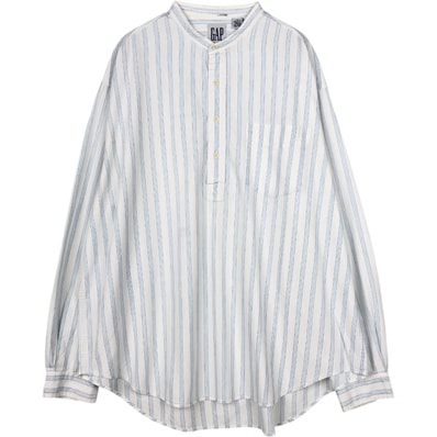 古着 90年代 ギャップ GAP オールドギャップ マルチストライプ スタンドカラー 長袖 ストライプシャツ メンズXL相当 ヴィンテージ/eaa665998