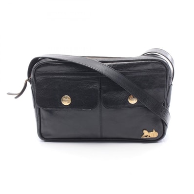 セリーヌ CELINE 馬車金具 ショルダーバッグ バッグ レザー レディース ブラック系 【中古】