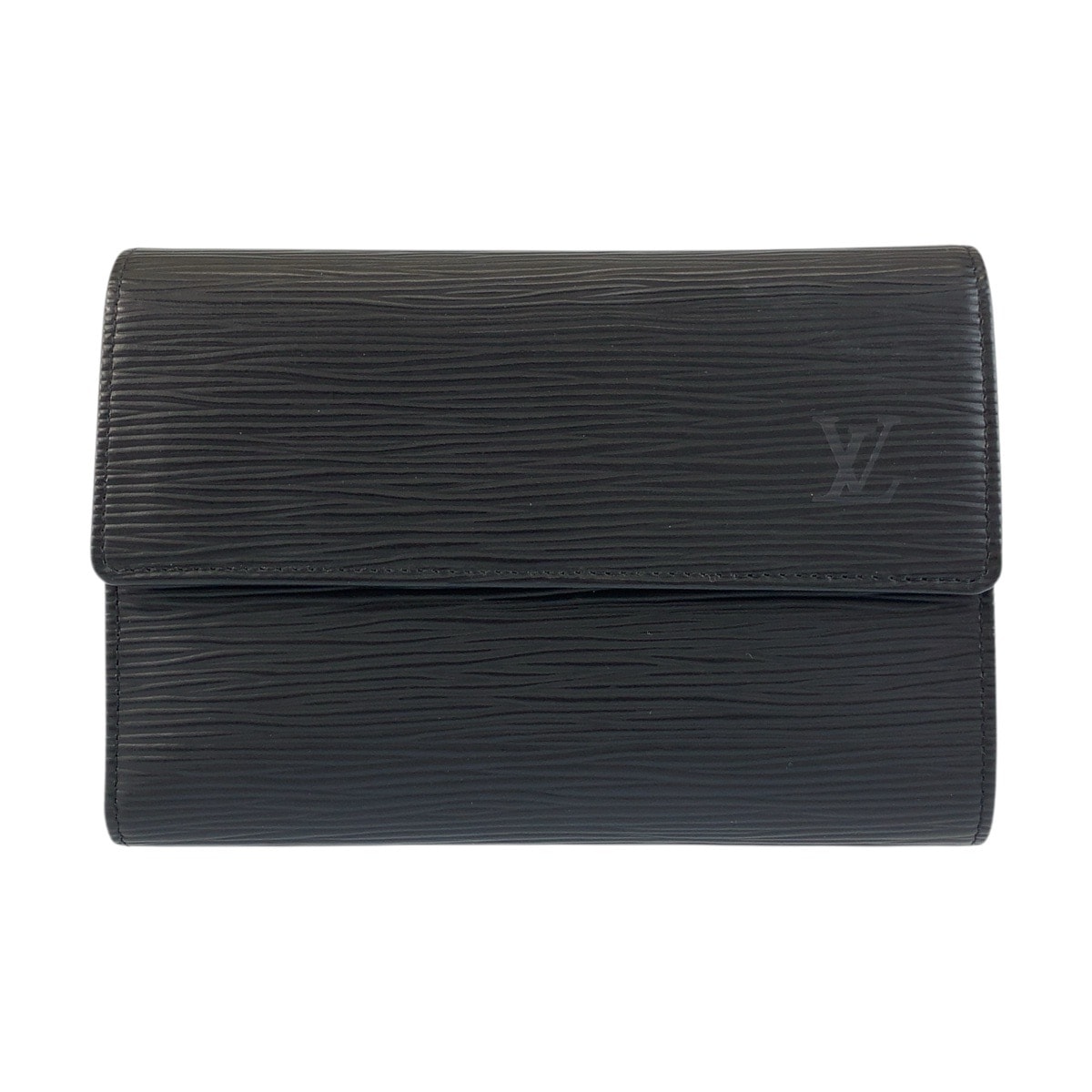 美品 LOUIS VUITTON ルイヴィトン エピ ポルトトレゾールエテュイパピエ ブラック 黒 ゴールド金具 レザー 折財布 コンパクトウォレット 600077 【中古】