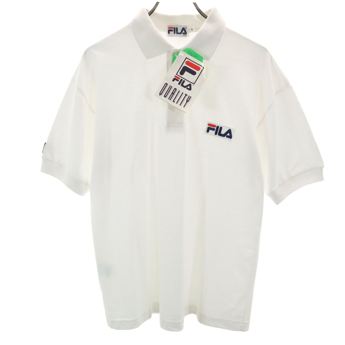未使用 FILA フィラ 半袖 ポロシャツ M ホワイト 鹿の子