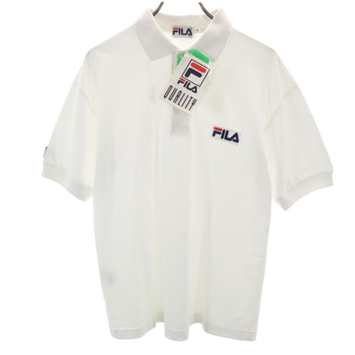 未使用 FILA フィラ 半袖 ポロシャツ M ホワイト 鹿の子