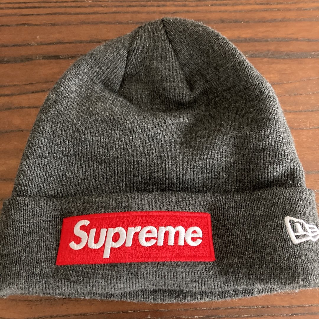 Supreme New Era Box Logo Beanie "Charcoal" (21FW)