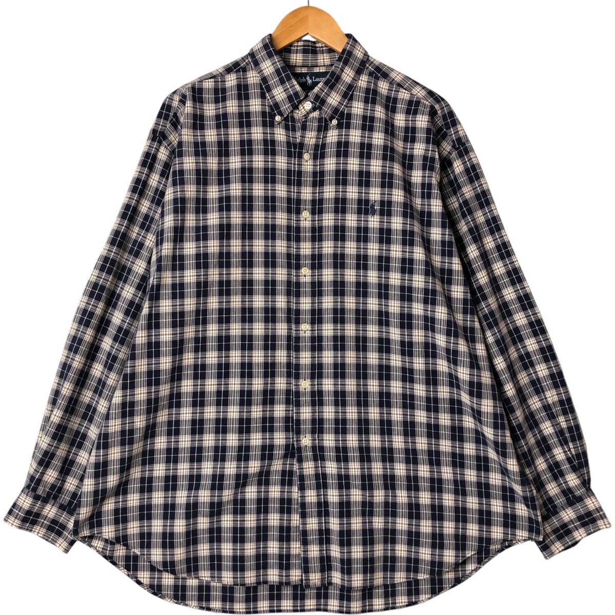 古着 ラルフローレン Ralph Lauren BLAIRE 長袖 ボタンダウンチェックシャツ メンズXL相当/eaa570108