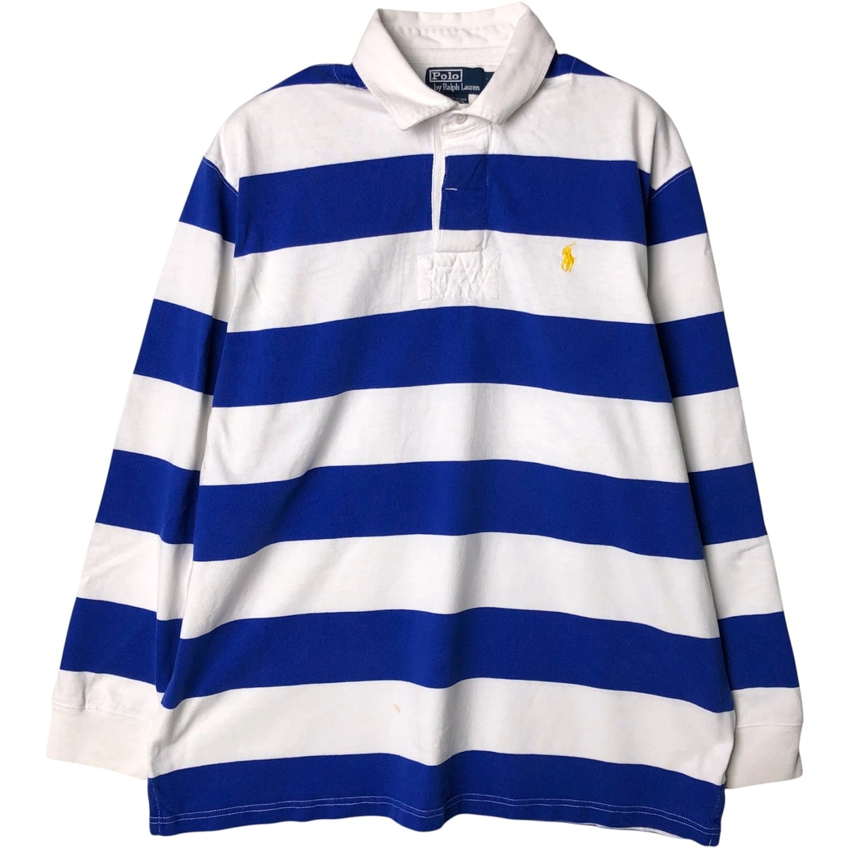 古着 ラルフローレン Ralph Lauren POLO by Ralph Lauren ボーダー柄 長袖 ラガーシャツ メンズL相当/eaa586707