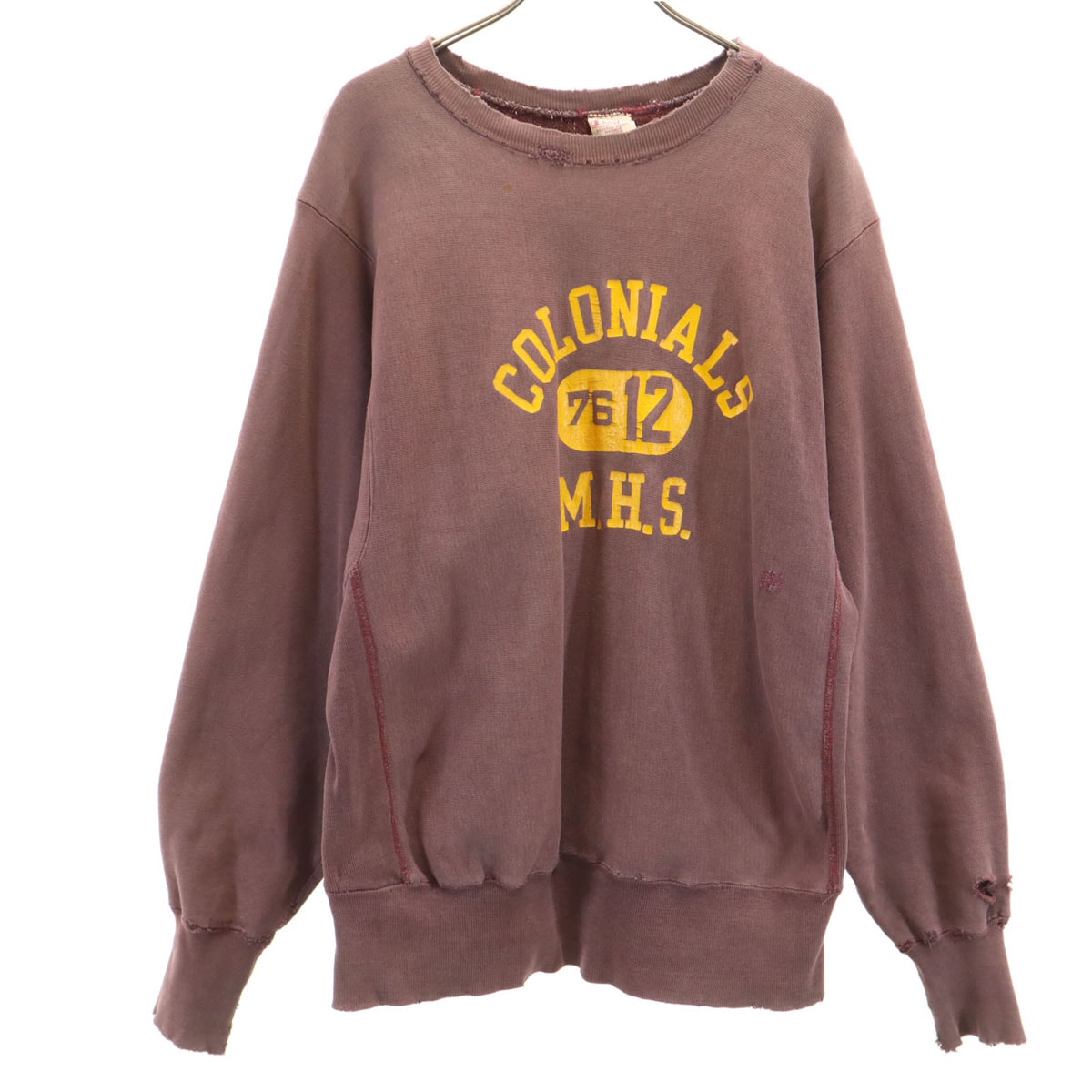 D (傷や汚れあり)】Champion チャンピオン 70s USA製 単色タグ 赤単