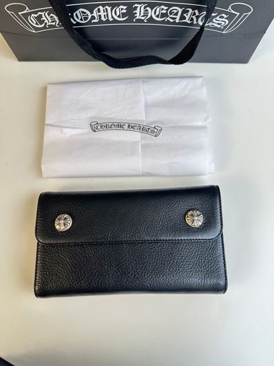 Chrome Hearts Wave Wallet Heavy Leather "Black"