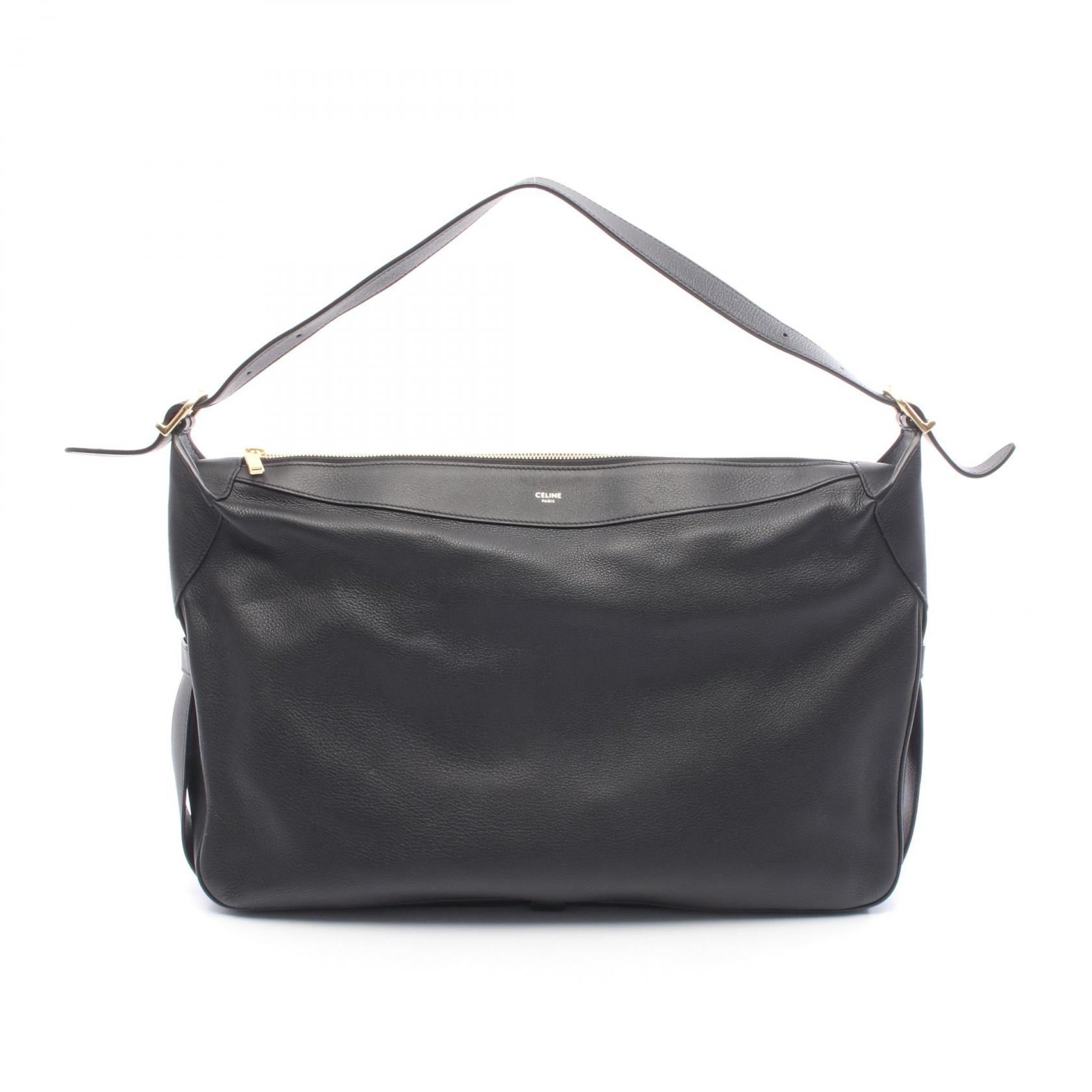 セリーヌ CELINE LARGE ROMY トートバッグ バッグ レザー レディース ブラック系 110793DPJ 【中古】