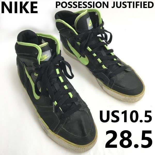 NIKE/ナイキ★/POSSESSION JUSTIFIED/ハイカットスニーカー【10.5/28.5/黒/ネオンカラー】398517-003/sneakers/Shoes/trainers◆sE-129