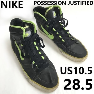 NIKE/ナイキ★/POSSESSION JUSTIFIED/ハイカットスニーカー【10.5/28.5/黒/ネオンカラー】398517-003/sneakers/Shoes/trainers◆sE-129