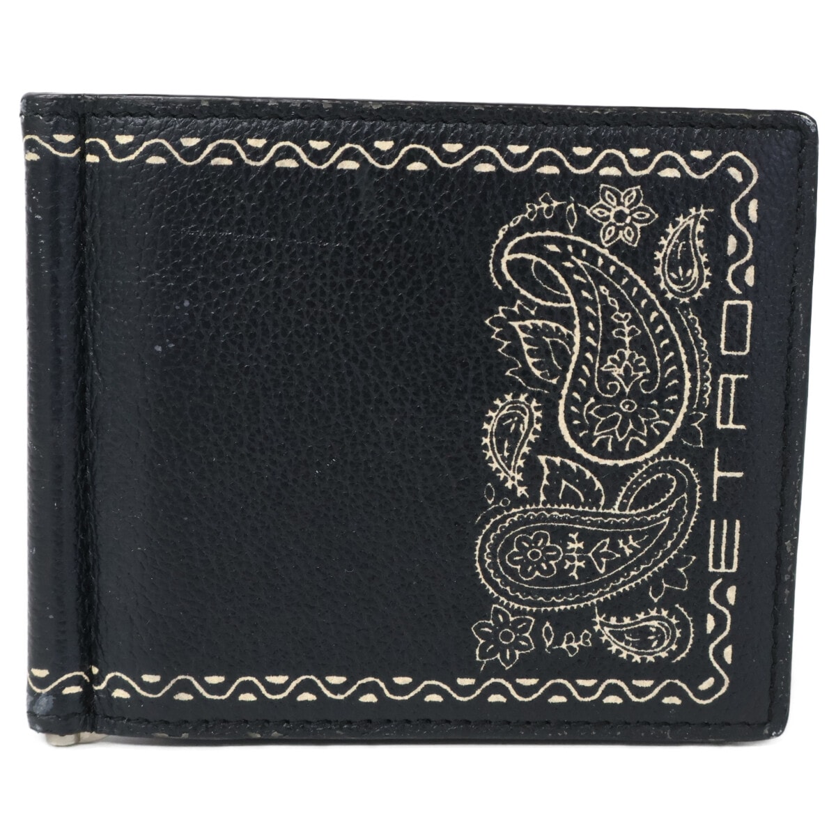 エトロ レザー ペイズリー マネークリップ 二つ折り財布
