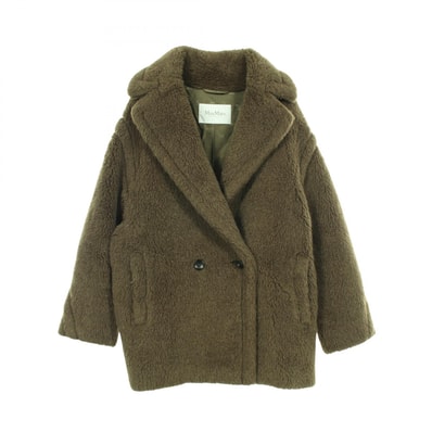 マックスマーラ MAX MARA OLGA テディベア 衣料品 アウター ウール シルク アルパカ レディース カーキ系 【中古】