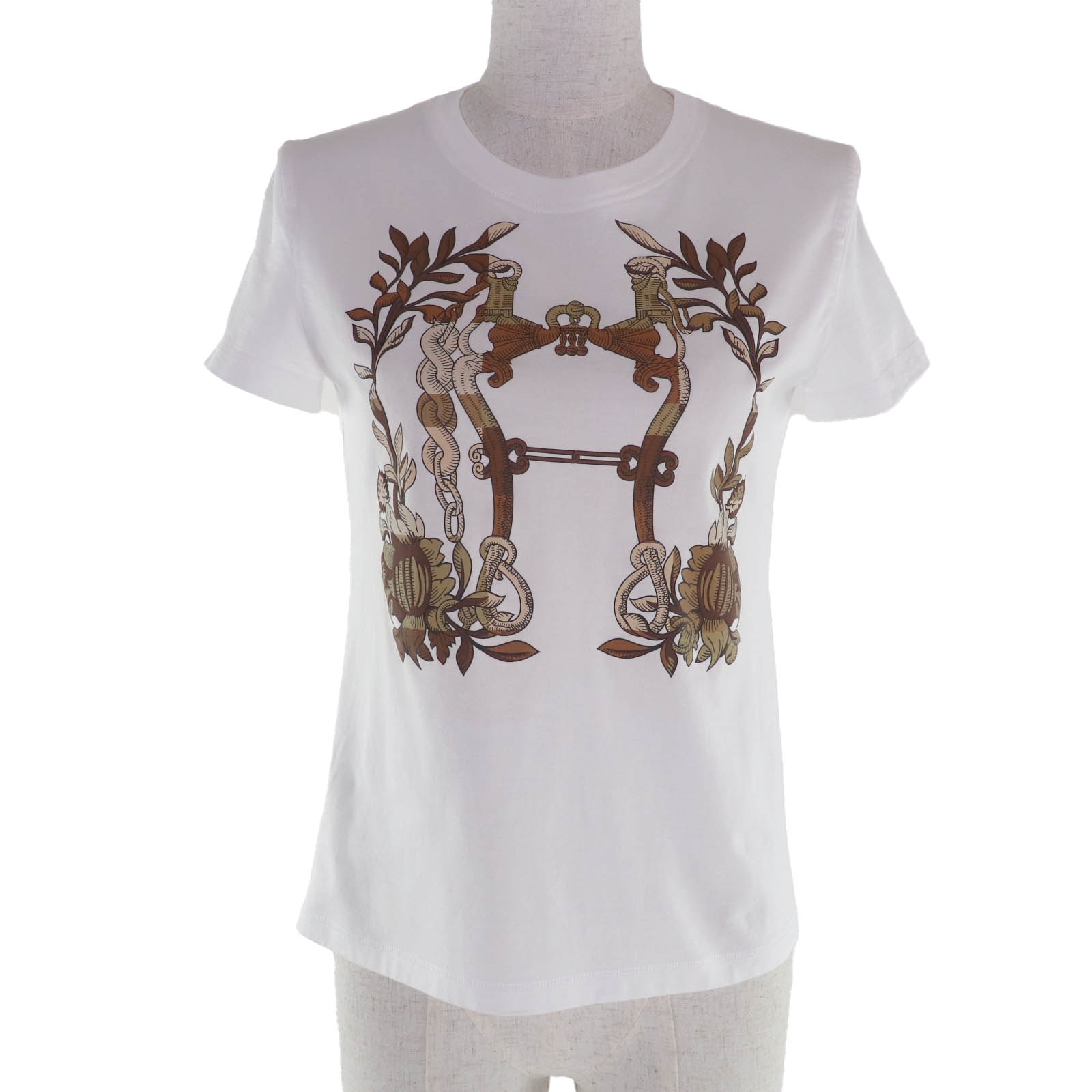 極美品 エルメス 半袖Tシャツ ホワイト レディース 34 4E4629DA