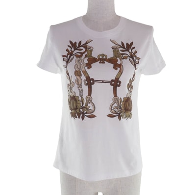 極美品 エルメス 半袖Tシャツ ホワイト レディース 34 4E4629DA